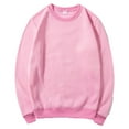 thumbnail image 5 of Wyobmus Mens Sweatshirts No Hood Fashion Casual Fall Pullover Long Sleeve Crewneck Loose Tops Comfort Soft Solid Color Sweatshirt Pink, 5 of 8