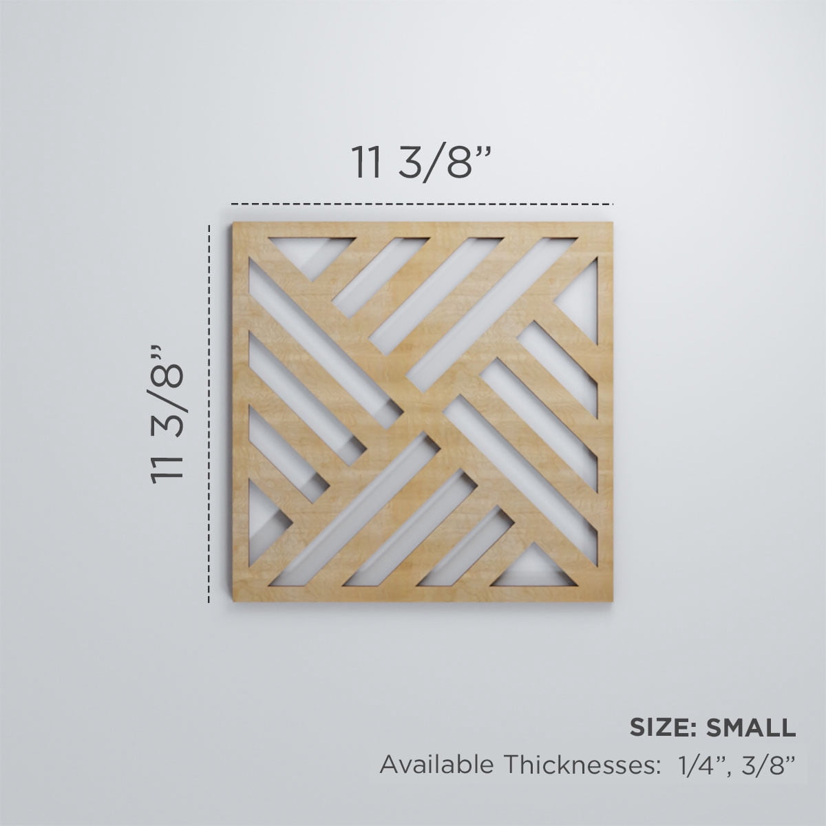 Ekena Millwork 11 3/8"W x 11 3/8"H x 1/4"T Small Allen Decorative Fretwork Wood Wall Panels, Walnut