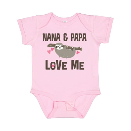 

Inktastic Nana and Papa Love Me Sloth Gift Baby Girl Bodysuit