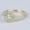 thumbnail image 4 of OM Jewels 14K Yellow Gold Plated Women 2.10Ct Round Cut Moissanite Halo Engagement Ring, 4 of 4
