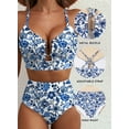 thumbnail image 3 of Eytino Bathing Suits for Women 2 Piece Bikini Sets Floral Print Swimsuits U Wire High Waisted Beach Summer Swimwear, 3 of 10