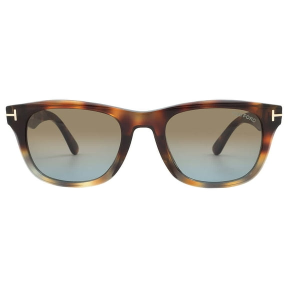 Tom Ford FT 1076 Acetate Mens Rectangular Sunglasses Havana 54mm Adult