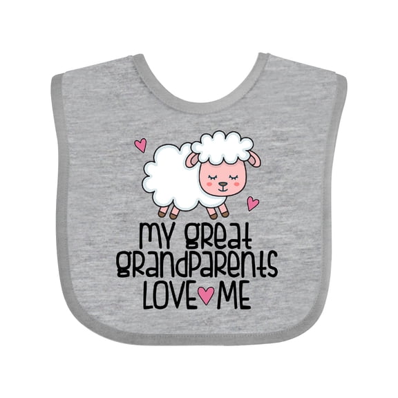 Inktastic Great Grandchild Lamb Great Grandparents Love Me Boys or Girls Baby Bib
