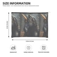 thumbnail image 3 of Zufioo Black And Gold White Horse Print DuPont Paper Portable Toiletry Bag, 8.9x6.5 inch Zippered Hand-held Paper Cosmetic Bag Storage Tool Kit, 3 of 7