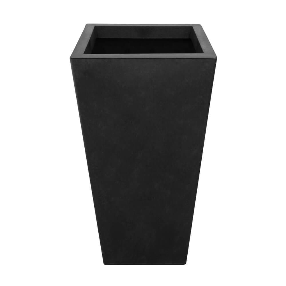Tierra Verde 18in W x 36in H Sonata Classic Self-Watering Tapered X-Large Square Indoor/Outdoor Planter-Black