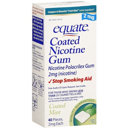 Equate Nicotine Gum 2mg, Mint - 40ct