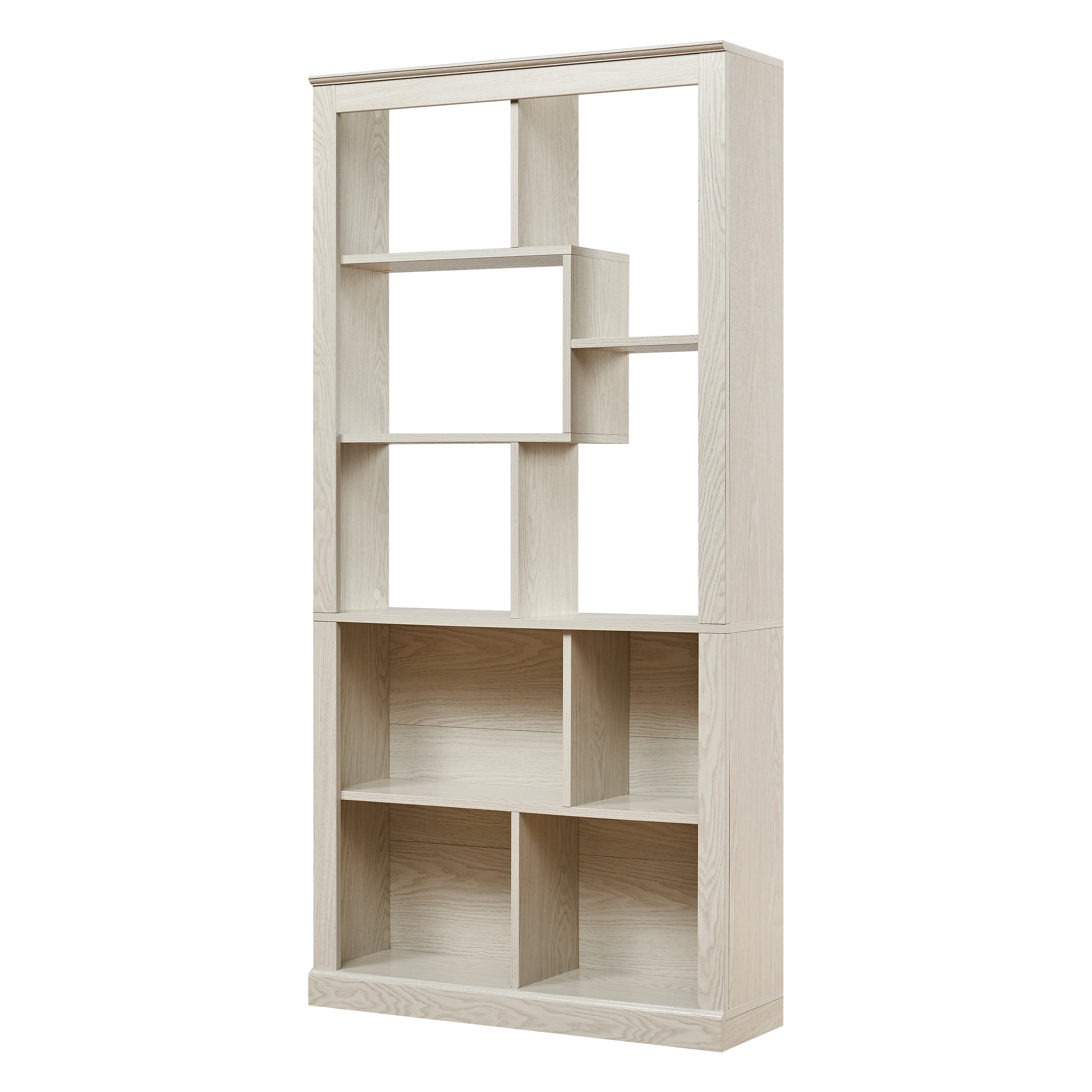 Free Combination Open Cubby Bookshelf, Freestanding MDF Display Storage Bookcase with Anti-Tip Straps, Easy to Assemble Classified Storage Organizer for Living Room Bedroom Home Office