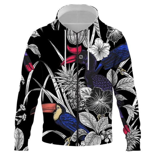 Sudadera con capucha unisex con estampado 3D de animales clásicos para hombre y mujer, estilo hip hop, informal, con cremallera