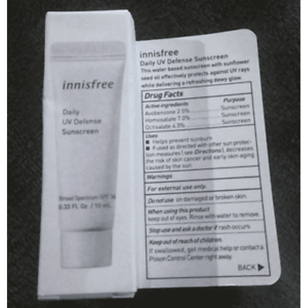 innisfree Daily UV Defense Sunscreen SPF 36 Exp 102023 0.33 oz Travel