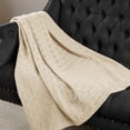 thumbnail image 2 of Basket Weave All-Season 100% Cotton Thermal Woven Blanket Ivory / King, 2 of 3