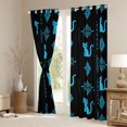thumbnail image 3 of Feelyou Western Aztec Damask Curtains Pack of 2 (42x84 Each), Boho Cat Curtains Blackout, 3 of 6