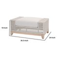 thumbnail image 5 of Woven Padded Rectangular Ottoman with Wooden Base, Gray, 5 of 5