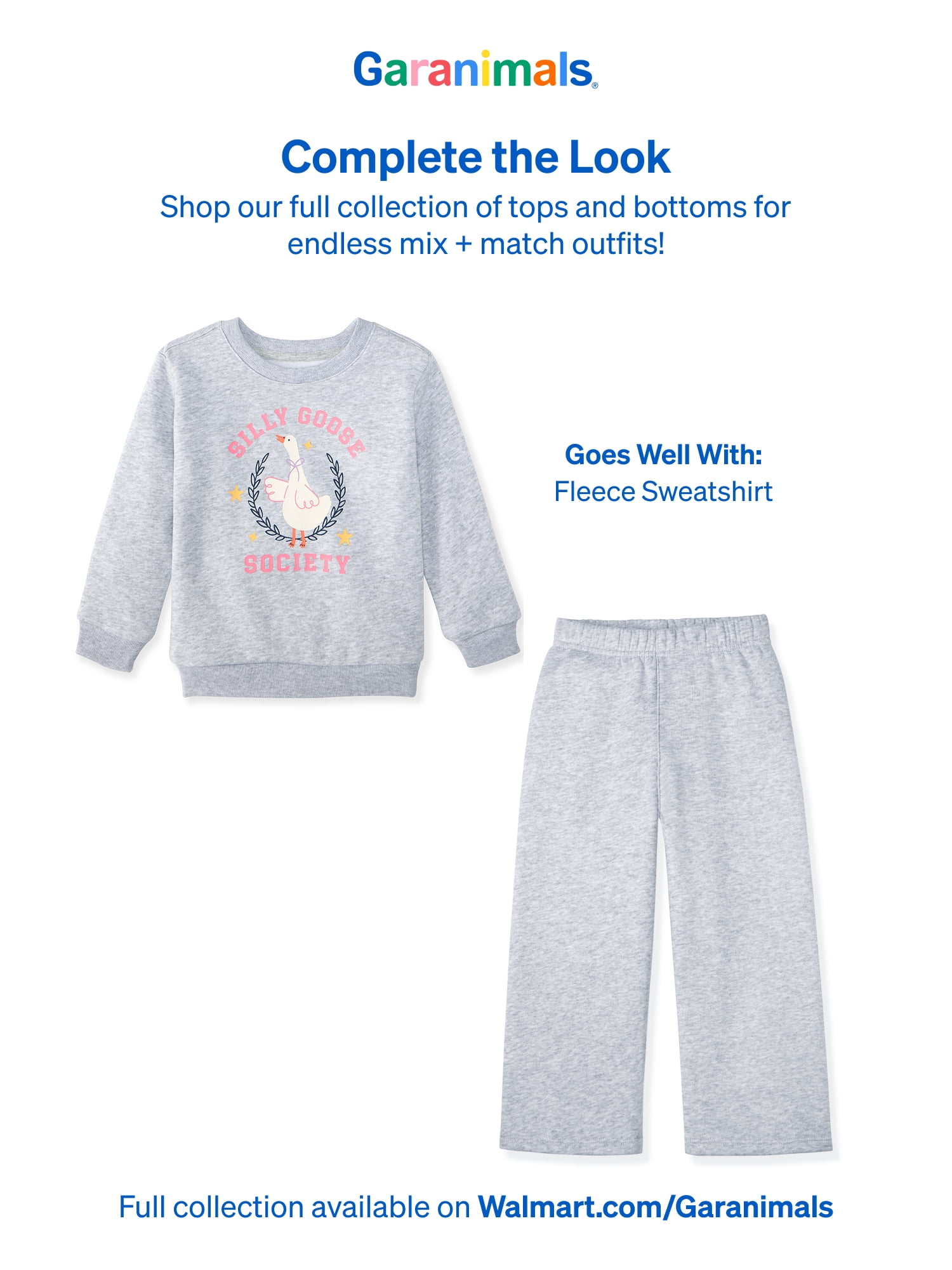 Garanimals Baby & Toddler Girls Fleece Sweatpants, Wide Leg, Sizes 0-6T
