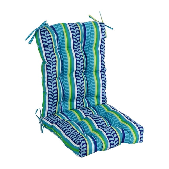 Blazing Needles 18-inch by 38-inch Spun Polyester Patterned Outdoor Tufted Chair Cushion