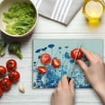 thumbnail image 4 of Abstract Cutting Board, Silhouette of Summer Wildflowers Blooms Grass Garden Foliage Illustration, Decorative Tempered Glass Cutting and Serving Board, Small Size, White Blue, by Ambesonne, 4 of 5