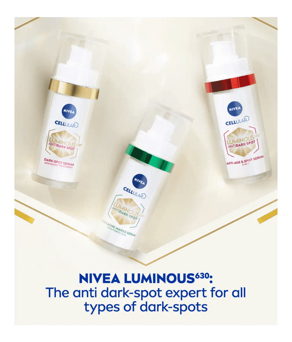 Nivea Luminous 630 Anti-Age & Dark Spot 2-in-1 Serum with Collagen Booster 30ml / 1 fl.oz - 2 Pack