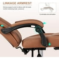 thumbnail image 5 of Executive Office Chair with Footrest,Thick Leather Office Chair with Lumbar Support,90-155°Adjustable Reclining Chair,Comfy Ergonomic Computer Desk Chair for Home Office Brown, 5 of 7