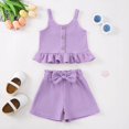 thumbnail image 5 of Jamsmile Toddler Girls Outfits Sets Summer Soft Ribbed Tank Tops With Bow Shorts Two Piece Casual Playwear Girls Sets, 5 of 9