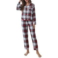 thumbnail image 1 of xiaxaixu Ensemble de Pyjama pour Femmes, Col Rabattu, Manches Longues, Chemises et Pantalons, 2 Pcs, 1 of 7