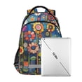 thumbnail image 7 of FORMRS Kids School Backpack Elementary Student Unisex Travel Bookbag with Reflective Stripes, Blue Colorful Flowers, 7 of 7