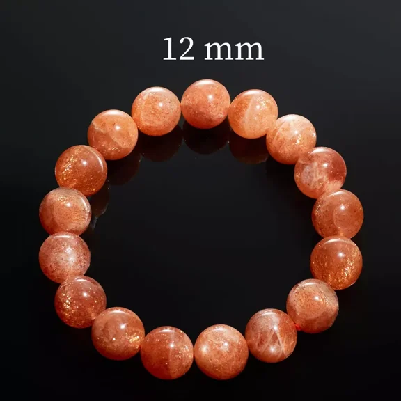 Flyshop Jewelry Natural Golden Sun Stone Bracelet, Premium Level (Bead Dia. 12mm)
