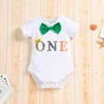 thumbnail image 6 of IBTOM CASTLE Infant Baby Boys Wild One First Birthday Outfit Bowtie Romper+Suspenders+Pants+Headband Cake Smash Clothes Set, 4-Piece, 6 of 11