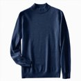 thumbnail image 4 of NOLDARES Mens Mock Turtleneck Long Sleeve Shirts Casual Basic T-Shirt Lightweight Mockneck Pullover for Men(W159-Dark Blue), 4 of 4