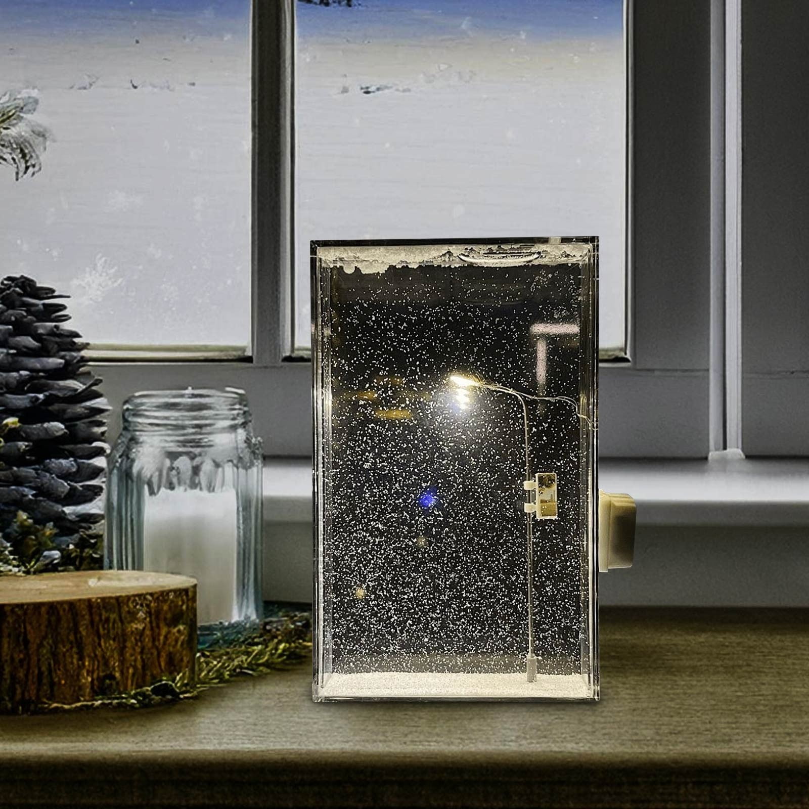 Snowy Lamp Night Light, Christmas Snow Scene Nightlight, 2024 New Handmade DIY Christmas Lights, Snowy Night Street Lamps Night Light, Christmas Decor for Girlfriends and Besties