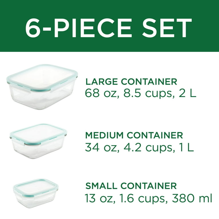 LocknLock 6-Piece Purely Better Glass Rectangular Food Storage Container  Set 