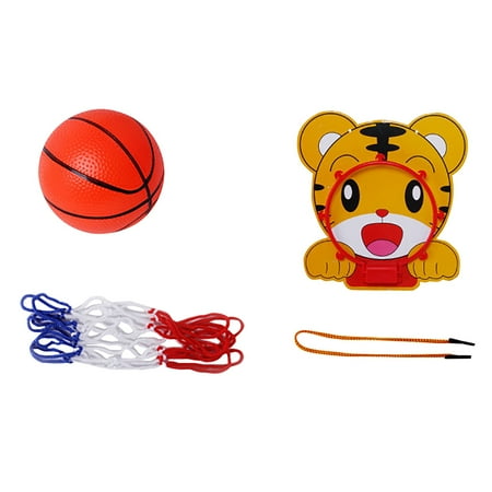 Oioii Kids Plastic Basketball Hoop Set Indoor Hanging Design Sturdy Material Interactive Shooting Game Prop for Hand-Eye Coordination and Motor Skill Training Yellow