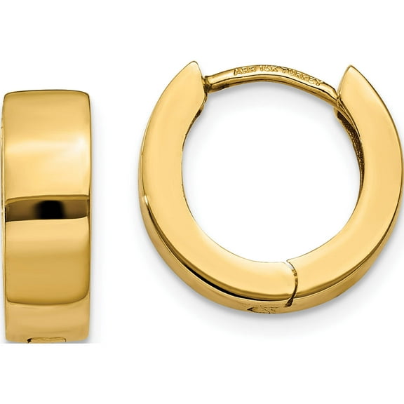 14K Yellow Gold Hinged Hoop Earrings (9 X 4.5) Made In Turkey tm632