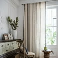 thumbnail image 3 of Big Saving! Geometric Semi-Blackout Window Curtains 1 Panel Bohemian Style Cotton Linen Darkening Curtains with Black Bordered Tassel Rod Pocket Window Drapes for Living Bedroom,59W x 94.5L Inch, 3 of 10