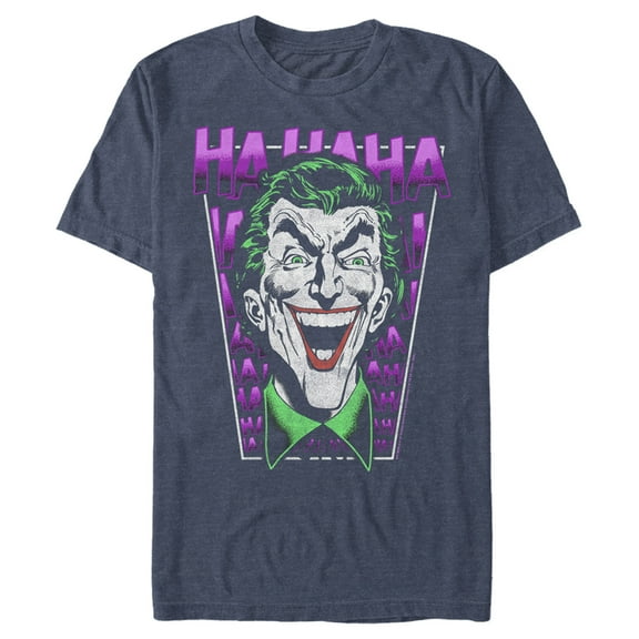 Men's Batman Joker Ha Ha Frame Graphic Tee Navy Blue Heather 1X Big Tall