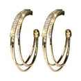 thumbnail image 1 of Bijoux en Liquidation Boucles d'Oreilles Rondes Exagérées en Forme de C Diamant Creuses Grandes Boucles d'Oreilles Rondes Or, 1 of 9