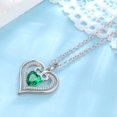 thumbnail image 2 of Jewmon 925 Sterling Silver Heart Birthstone Necklace Women Mothers Day Gifts for Mom Daughter Grandma Birthday Christmas Jewelry Gifts, 2 of 7