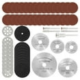 thumbnail image 1 of Cutting Wheel Set Wear Resistant Cutting Disc Kit Sharp Circular Saw Blade Set Professional Rotary Tool Accessories with Rod for Cutting Wood Plastic Metal Glass, 1 of 11