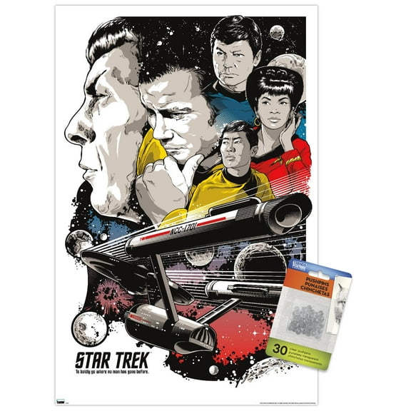 Star Trek: Universe - Joshua Budich Illustration Wall Poster with Push Pins, 14.725" x 22.375"