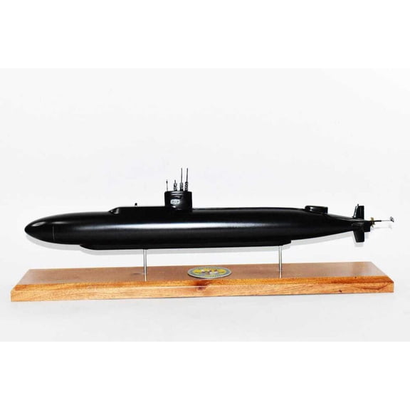 USS Parche Extended Hull SSN-683 Submarine Model, US Navy, Scale Model, Mahogany, Sturgeon Class