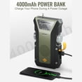 thumbnail image 3 of Solar Powered Radio Multifunctional Hand Crank Recharging Radio Portable Camping Hiking Fishing Radio with Light Function, 3 of 6