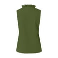 thumbnail image 5 of frariair ​Ladies Sleeveless V-Neck Blouse With Ruffle Accents And Stretchy Comfort For Date Night Sophistication​ Green, 5 of 5