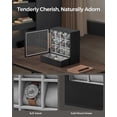 thumbnail image 5 of 12-Slot Watch Box, Watch Display Case Wood Cabinet with Velvet Lining, Vertical Storage, Space Saving, Black, 5 of 5