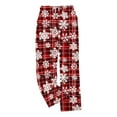 thumbnail image 4 of successthop Christmas Flannel Pajama Pants Men Snowflakes Plaid Trousers Elastic Loungewear with Pocket Sleep Bottoms, 4 of 4