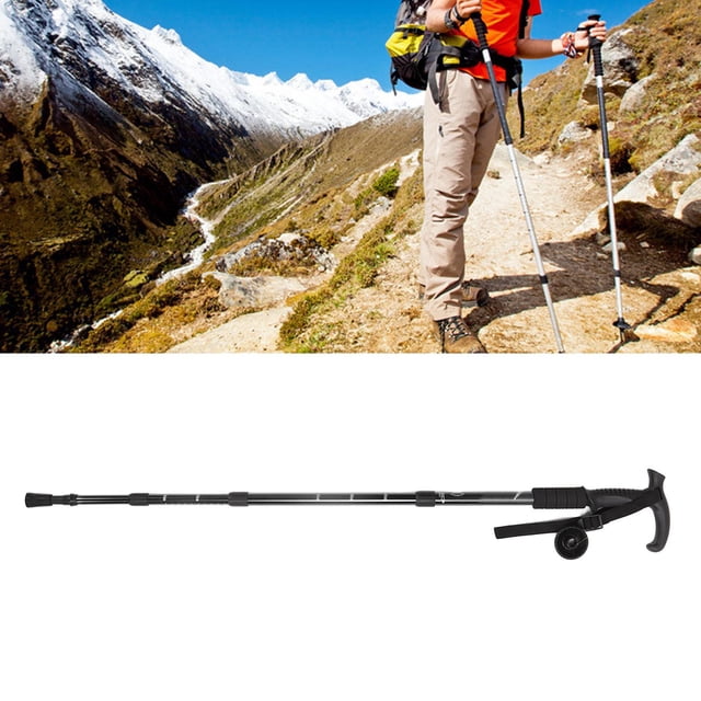 Bastones de trekking para senderismo Bastón telescópico Aleacio de aluminio absorción profesional de impacto Bastones de trekking Ajustables para Mujeres y Hombres con agarre