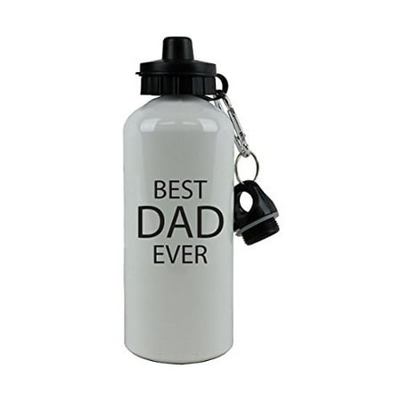 Best Dad Ever White Aluminum Water Bottle - Great Gift for Father's Day, Birthday, or Christmas Gift for Dad, Grandpa, Papa,
