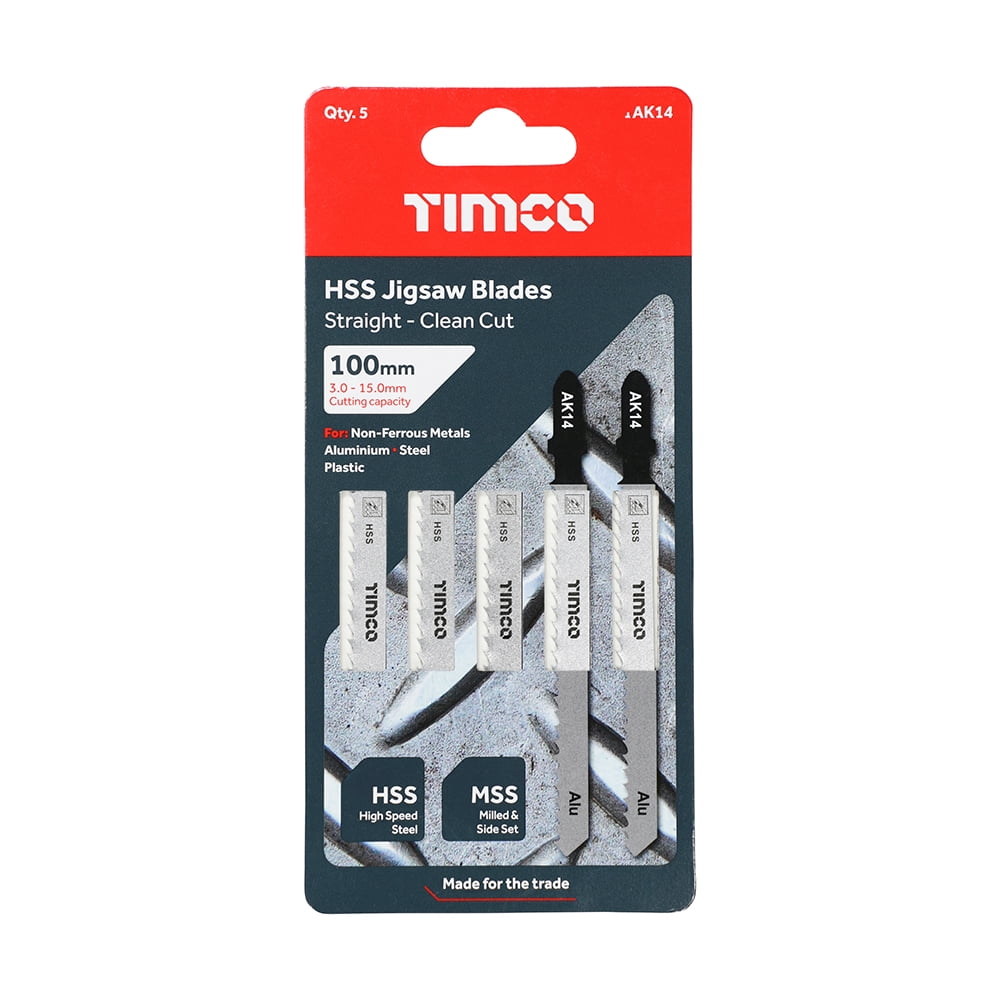 Timco - Jigsaw Blades - Metal Cutting - HSS Blades (Size T127D - 5 Pieces)