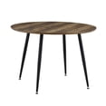 thumbnail image 6 of Circular Dining Table, 44.8" Kitchen Dinner Table with Imitation Wood Grain Tabletop, Black Legs, MDF Round Table for Restaurants, Living Rooms, Conference Rooms, Natural, 6 of 9