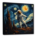 thumbnail image 2 of Designart "Van Gogh Astronauts in Space I" Astronomy & Space Framed Wall Art - Modern Orange Space Bedroom Framed Canvas Wall Art, 2 of 6