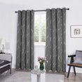 thumbnail image 3 of Deconovo Blackout Curtains, Silver Wave Line Print, Light Gray, 52W x 108L Inch, Thermal Insulated, Privacy Drapes for Bedroom, 2 Panels, 3 of 9
