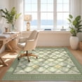 thumbnail image 3 of Design&I 5'x7' Ultra Soft Area Rug, Sage Lattice Cream Geometric Interlocking Botanical Bathroom None Fluffy Washable Non Shedding for Bedroom Living Room Home Office, 3 of 7