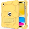 thumbnail image 1 of Funda CCMAO para iPad 10ª Generación 10.9 pulgadas 2022, iPad (A16) 11ª Generación 11 pulgadas 2025, con soporte y soporte para lápiz, cubierta protectora híbrida resistente a golpes, Amarilla, 1 of 7